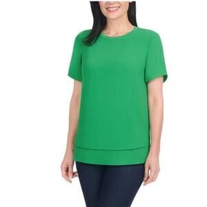 Hilary Radley Ladies' Short Sleeve Blouse | Green  Size XS. BN